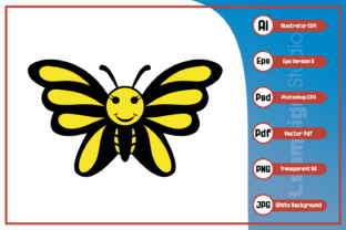 Cartoon Butterfly Graphics for Digital Selling