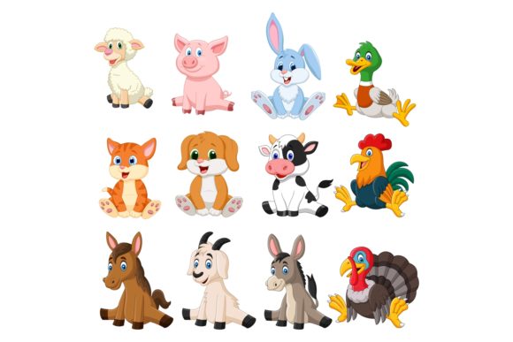 Cartoon Farm Animals Bundle