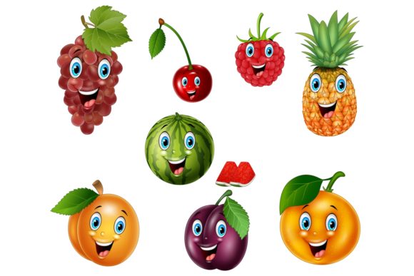 Cute Cartoon Fruits Graphics for Handmade Creators