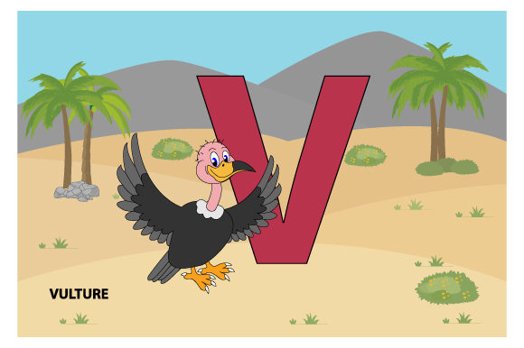 Fun Vulture with the Letter V