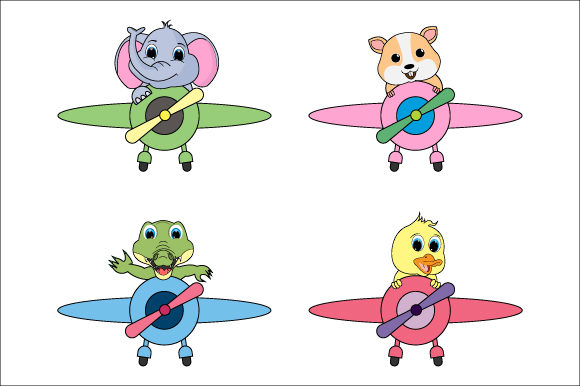 Funny Animal and Plane Graphics for Branding and Marketing