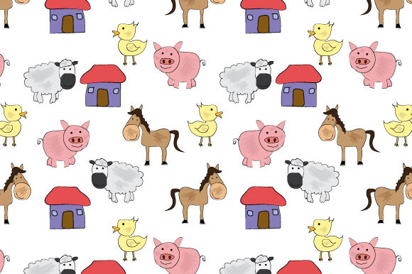 Funny Animal Cartoon Pattern Graphics