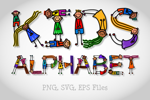 Funny Bendy Kids Alphabet Graphics