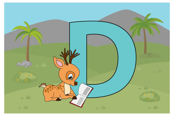 Funny Deer with the Letter D Graphics