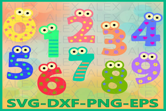 Funny Monsters Numbers Graphics