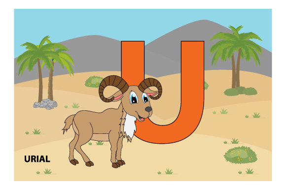 Funny Urial with the Letter U Graphics