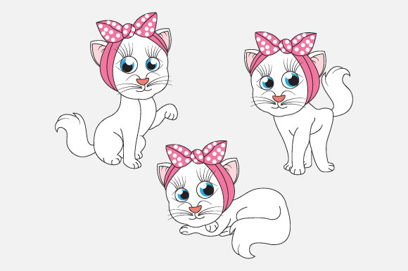 Funny White Cat Graphics for Local Branding