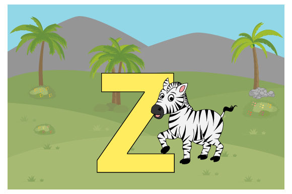Funny Zebra with the Letter Z Graphics