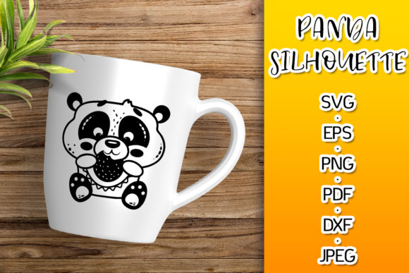 Panda Bear Silhouette Graphics for Branding