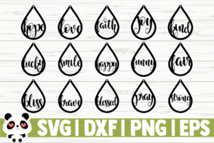 Positive Words Tear Drop Earrings Graphics